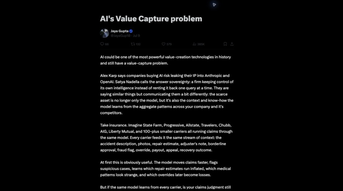 Thumbnail for Jaya Gupta on How Shared AI Can Turn Institutional Know-How Into an Industry Baseline